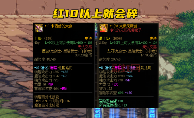 dnf装备强化还是增幅好？不同职业有差别！