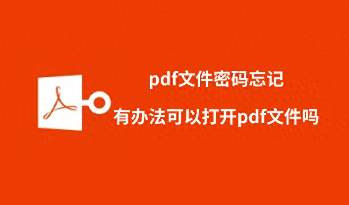 pdf文件密码忘记，有办法可以打开pdf文件吗?
