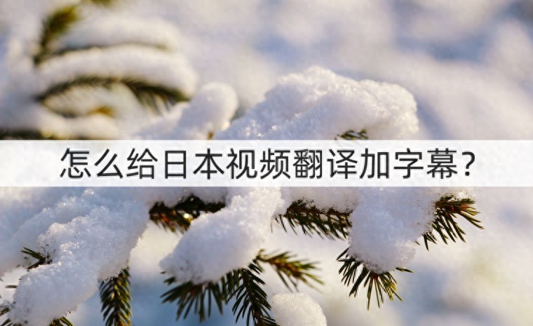怎么给日本视频翻译加字幕？视频翻译