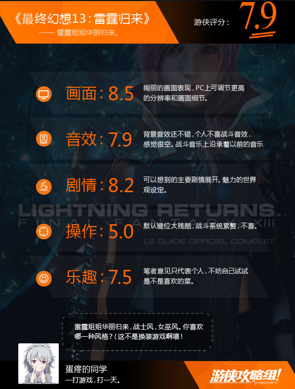 《最终幻想13：雷霆归来》评测：PC版雷霆三部曲齐全