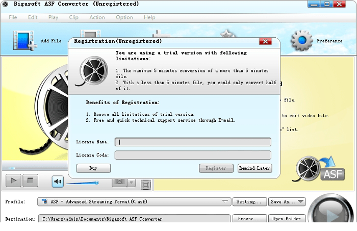 Bigasoft Asf Converter(Asf格式转换器) v3.5.12 免费版下载