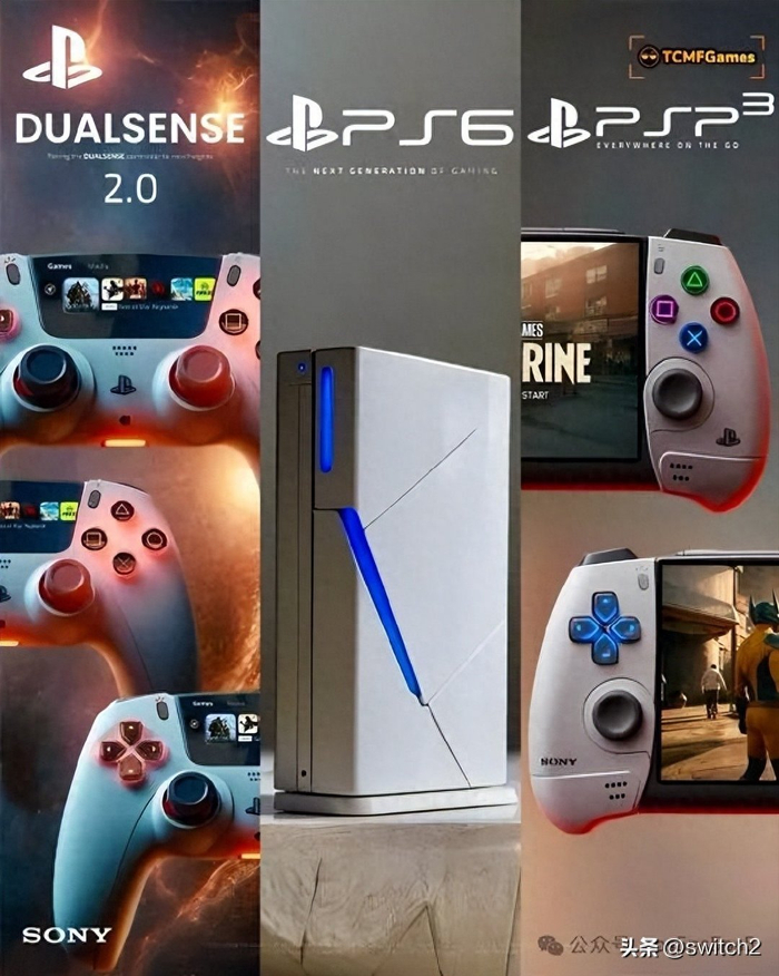 大神设计PS6主机、DS2手柄和PSP3掌机概念图！手柄带了个大屏幕