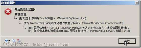 SQLServer2008 镜像配置详解