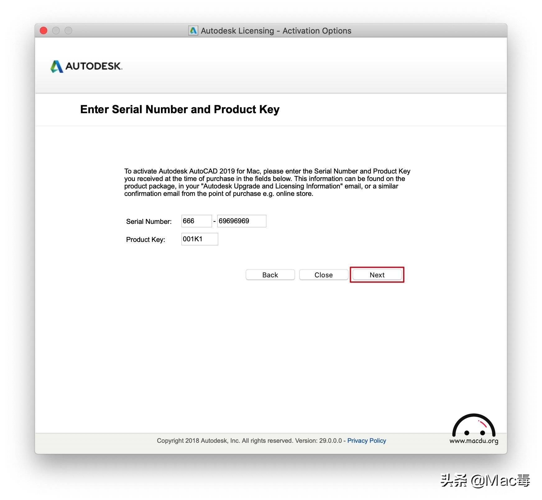 Autodesk AutoCAD 2019 for Mac v2019.0.1 中文汉化完整破解教程