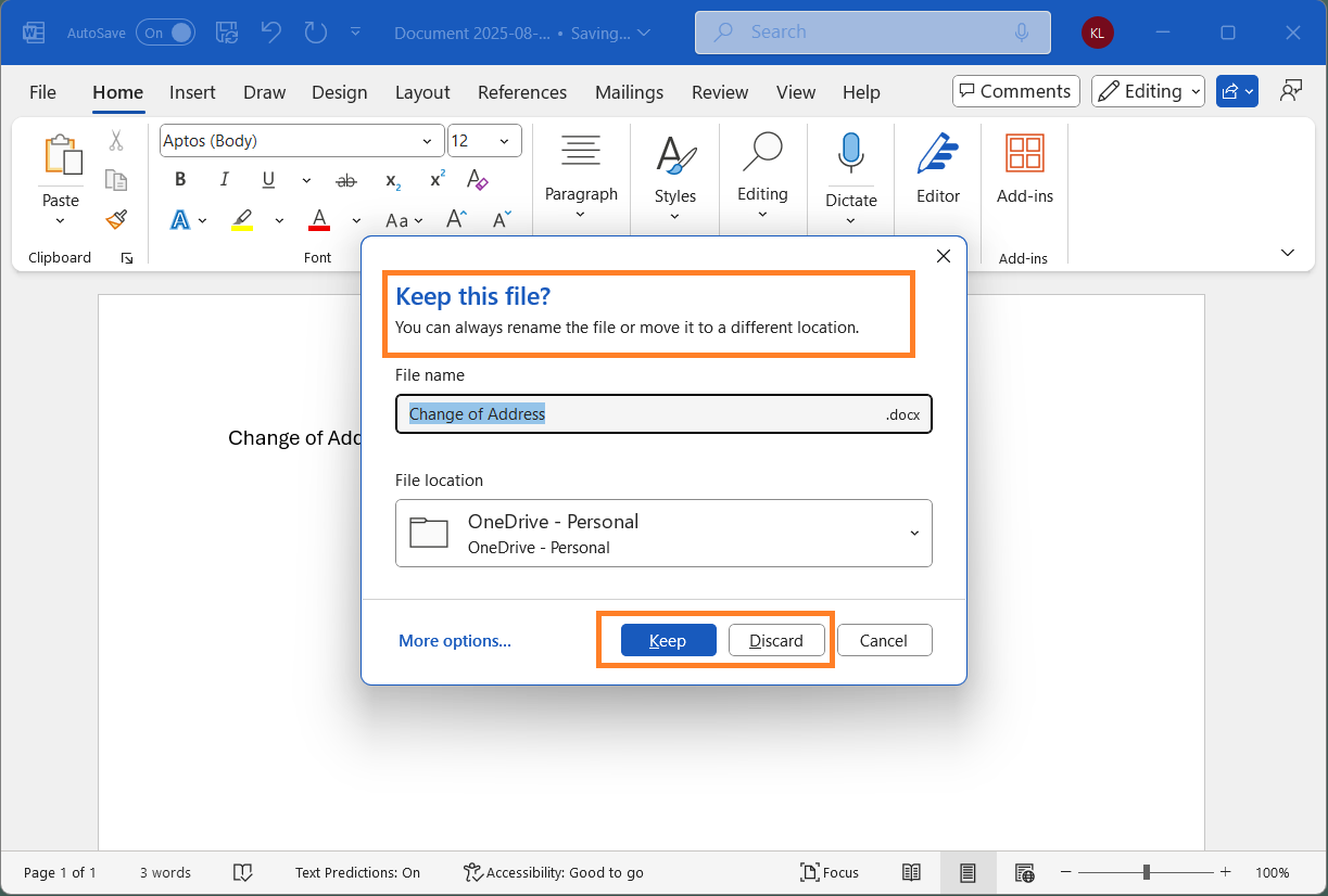 微软邀测Win10 / Win11版 Word新特性：新建文档自动保存到云端