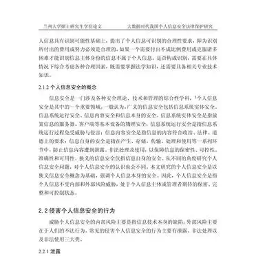 大数据时代个人信息安全法律保护论文解析