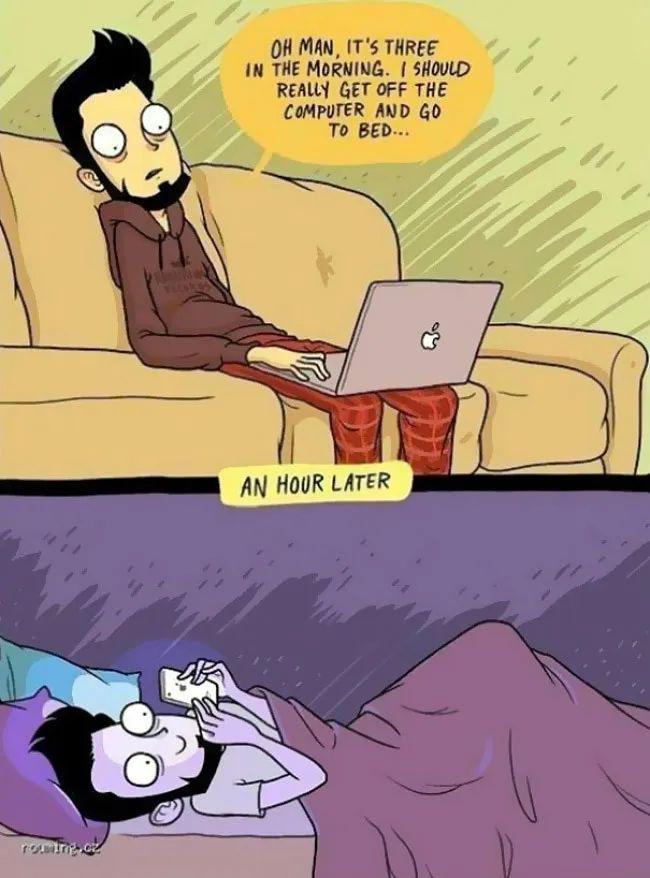 低头族的日常:20张讽刺插画戳中你的生活真相!