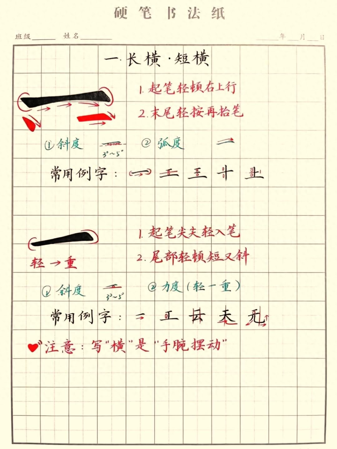 硬笔书法入门:9大基础笔画拆解,手把手教你写好每一笔