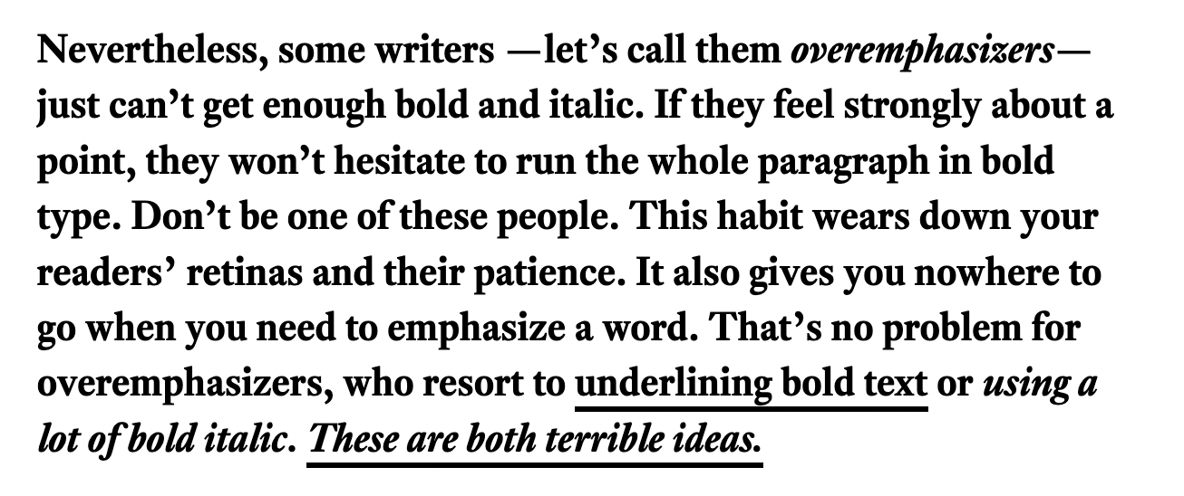 不要大喊大叫——小议标点和格式在表达强调中的滥用