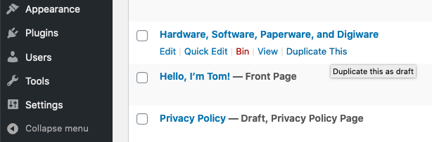 如何在 WordPress 中复制页面
