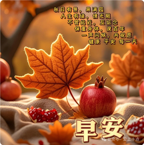 今日最新版早上好表情图片大全，金秋岁月，平安幸福