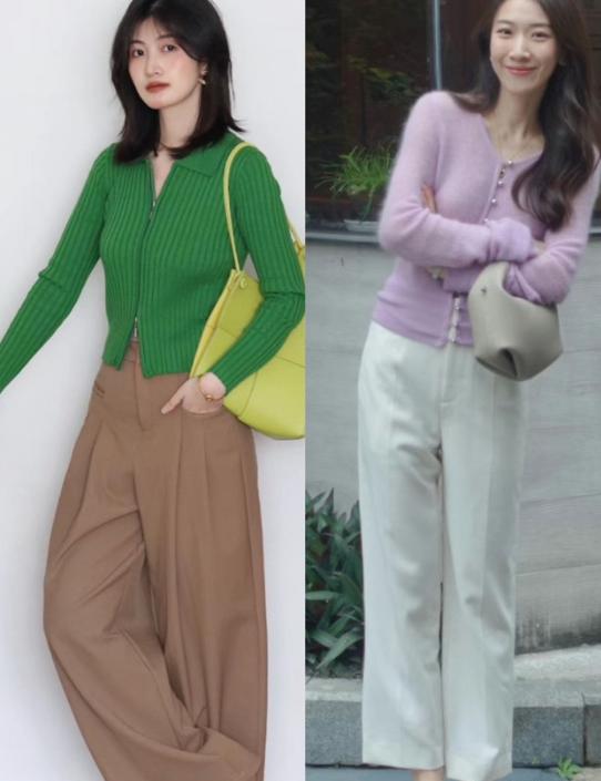 中年女人秋天就该这么穿：奶奶短衫+宽松长裤，洋气显瘦显气质