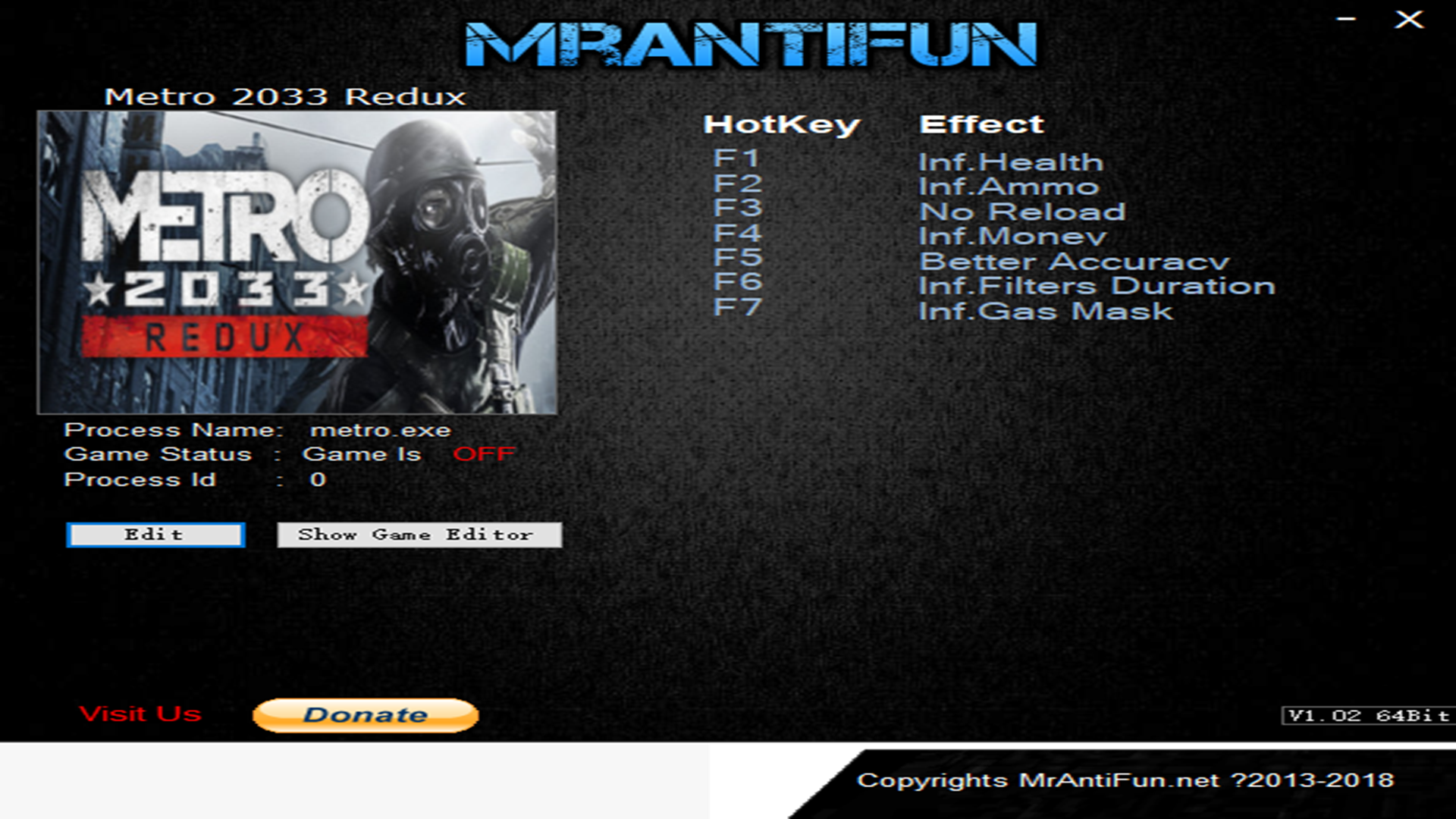 地铁2033修改器  v1.0.0