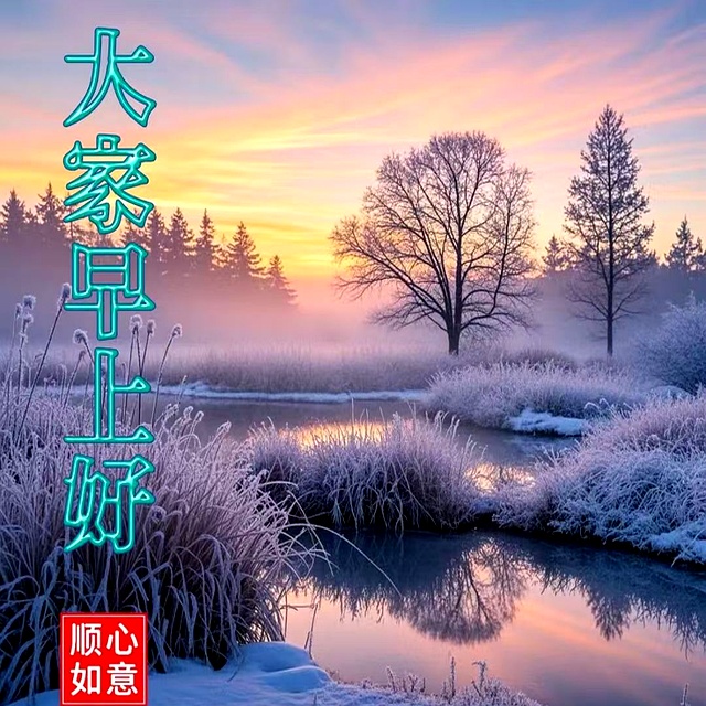 32张自然山水风景早上好早安图片带字带问候语，一眼治愈，养心