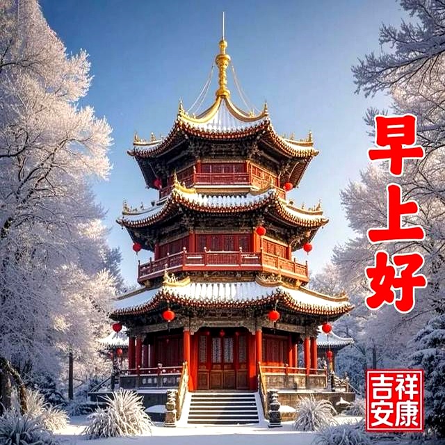 32张自然山水风景早上好早安图片带字带问候语，一眼治愈，养心