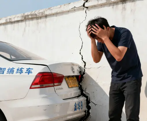 驾校练车总看砖缝，考场没标记，倒库直接撞墙