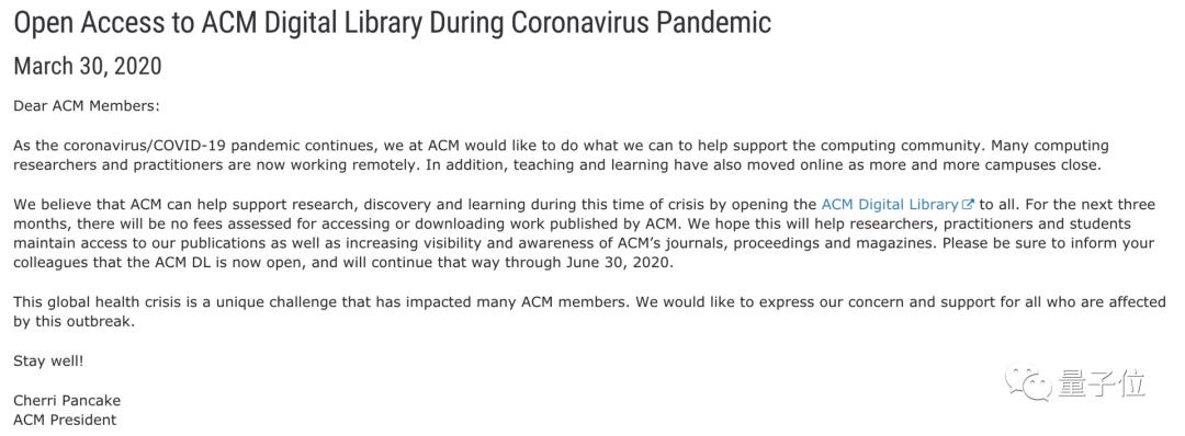 ACM数字图书馆免费开放：计算机顶级期刊、会议论文免费看，还有系列电子书可下载