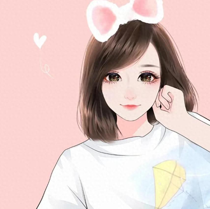 手绘头像女卡通可爱背影，微信头像卡通可爱手绘