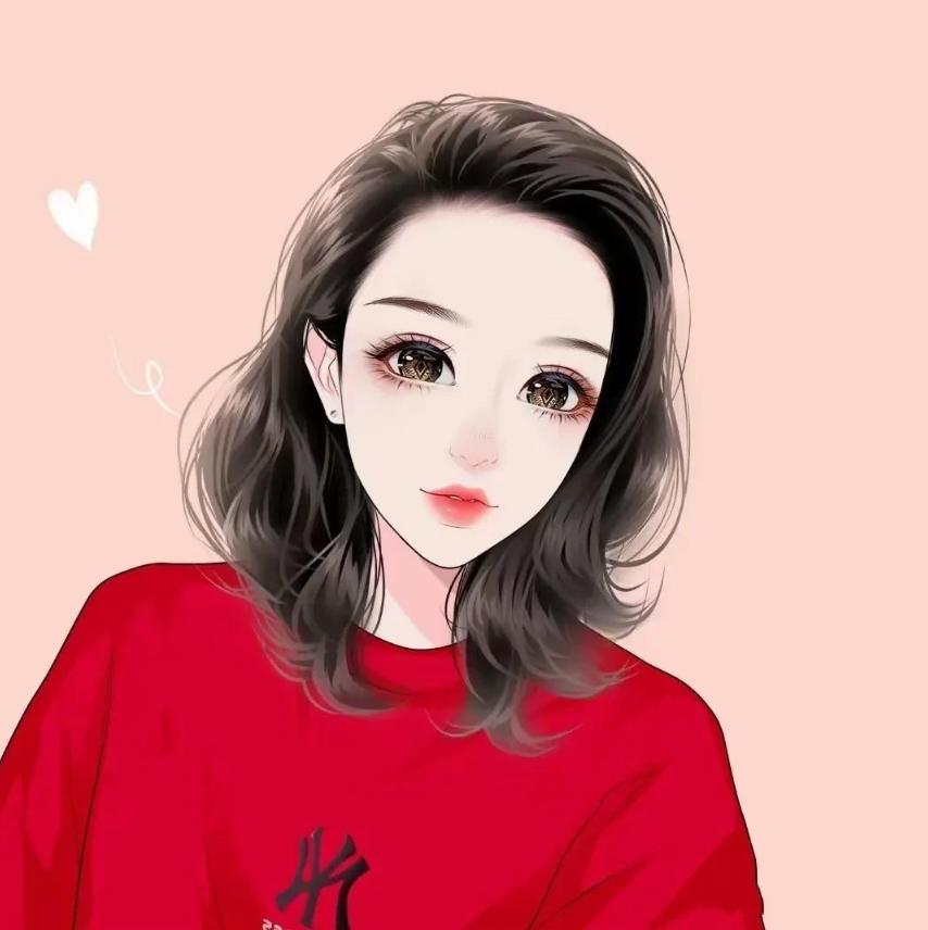 手绘头像女卡通可爱背影，微信头像卡通可爱手绘