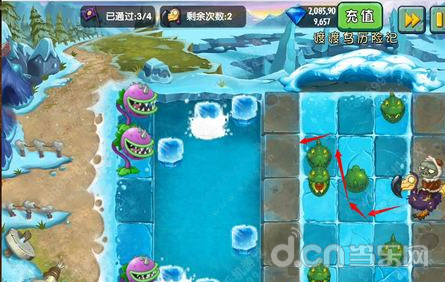 《植物大战僵尸2》冰河世界特殊关卡渡渡鸟历险记第二天攻略详解