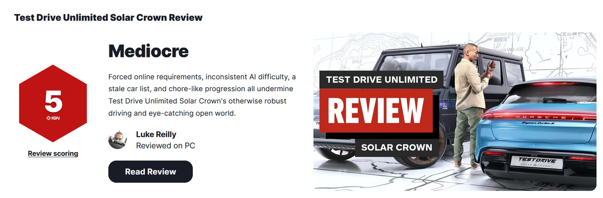 《无限试驾:太阳王冠》IGN评测