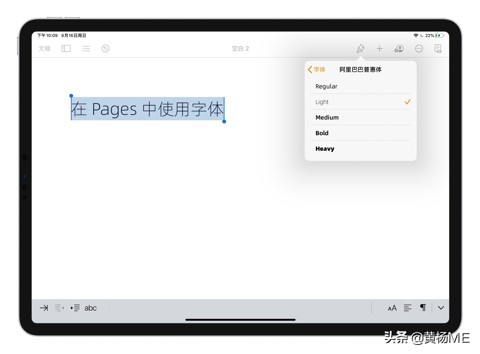 iPad 上安装和使用字体