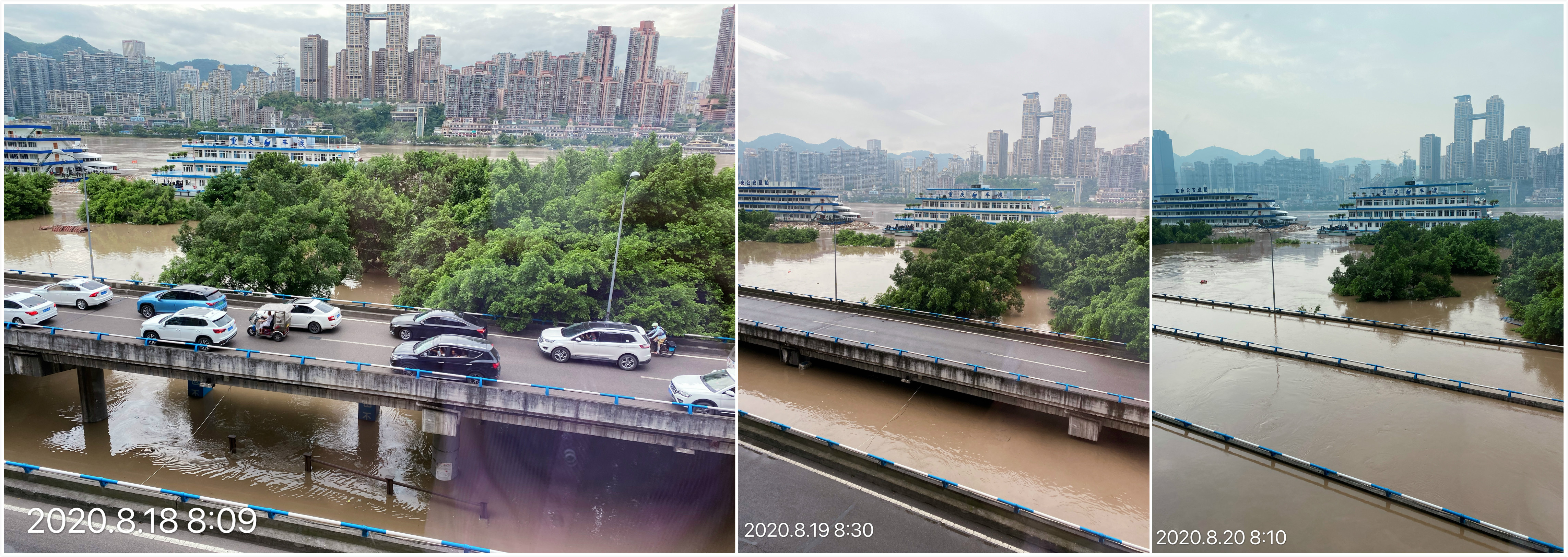 直击重庆洪水：两江交汇“鸳鸯锅”没了，洪崖洞景区受灾关闭