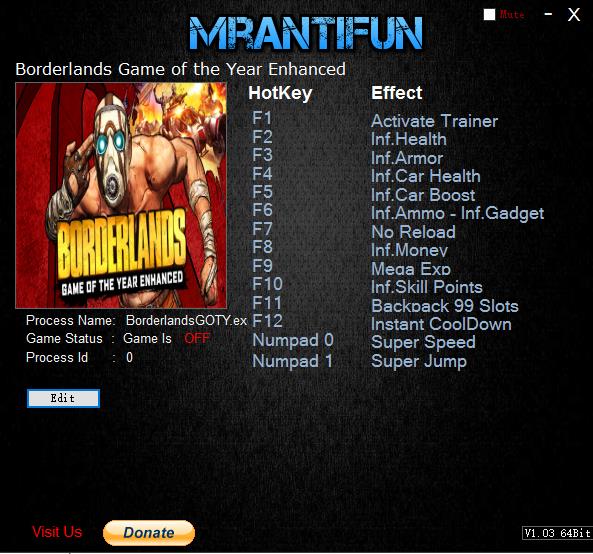 无主之地年度版十三项修改器