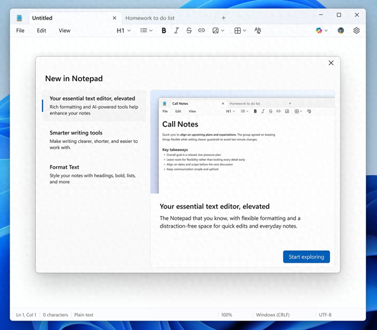 Windows 11记事本再升级 引入可选AI功能与富文本格式 