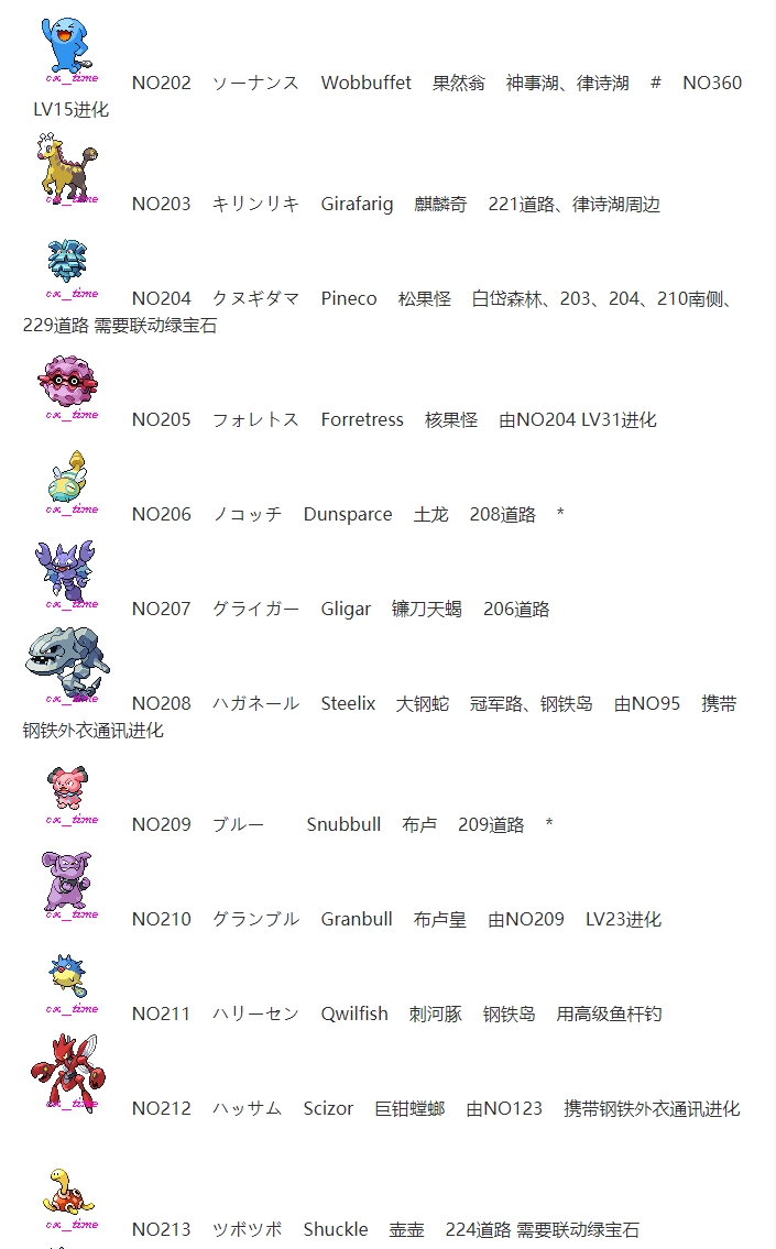 【捕捉】宝可梦第四世代（白金）原版 全精灵图鉴/分布/捕捉获取表