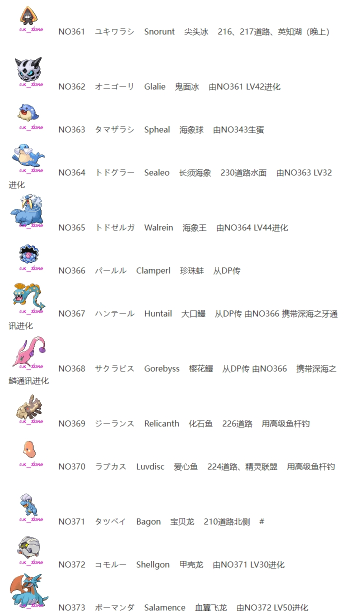 【捕捉】宝可梦第四世代（白金）原版 全精灵图鉴/分布/捕捉获取表