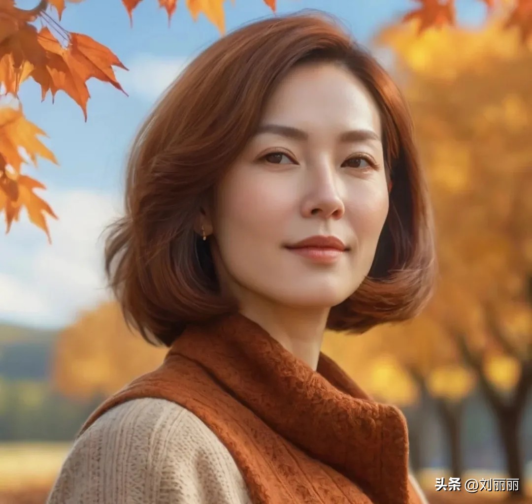 女人过了 60 岁,试试侧分微卷波波头,好看显气质