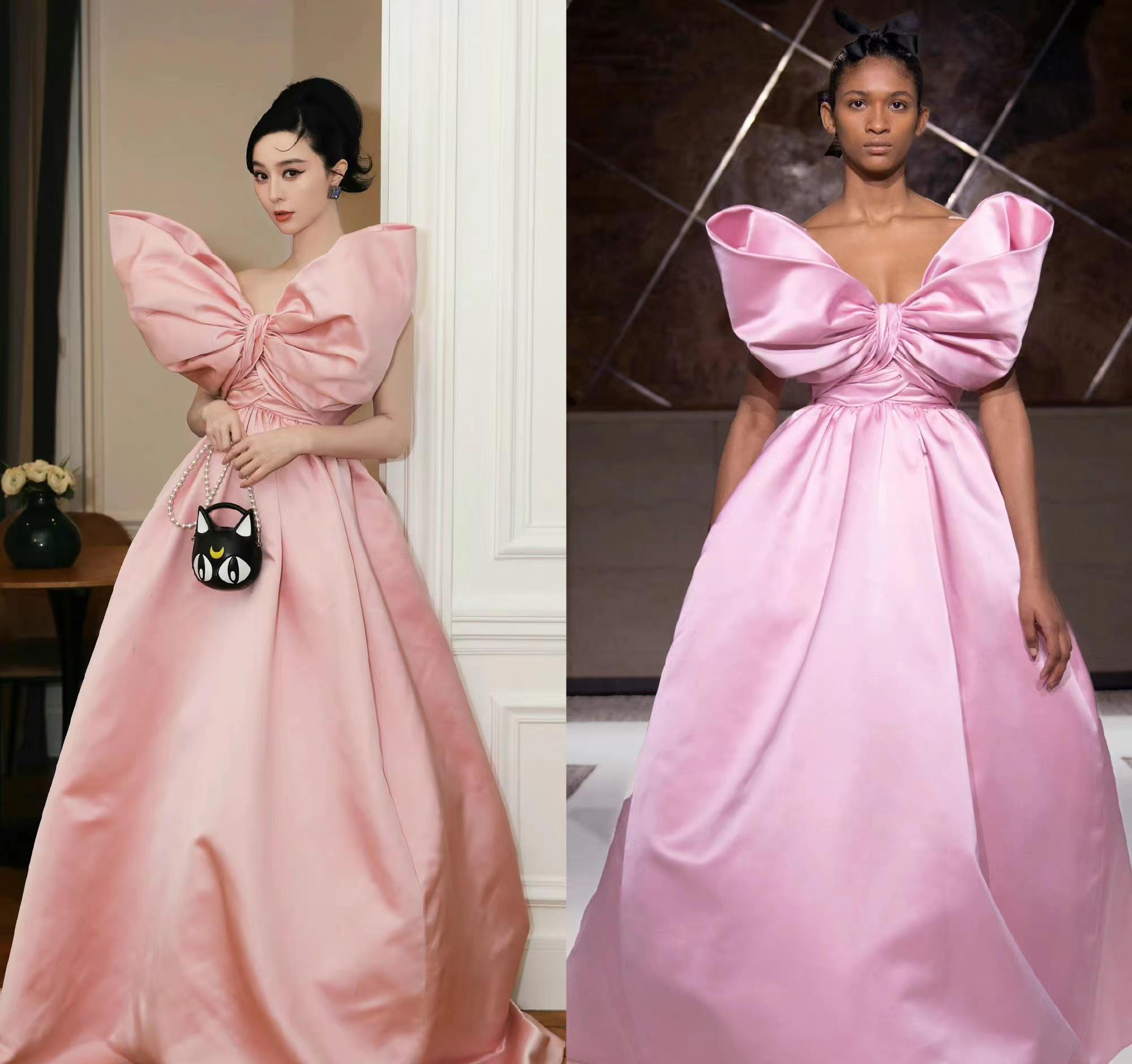 41岁范冰冰巴黎时装周造型封神!穿粉色高定美成芭比娃娃,好少女
