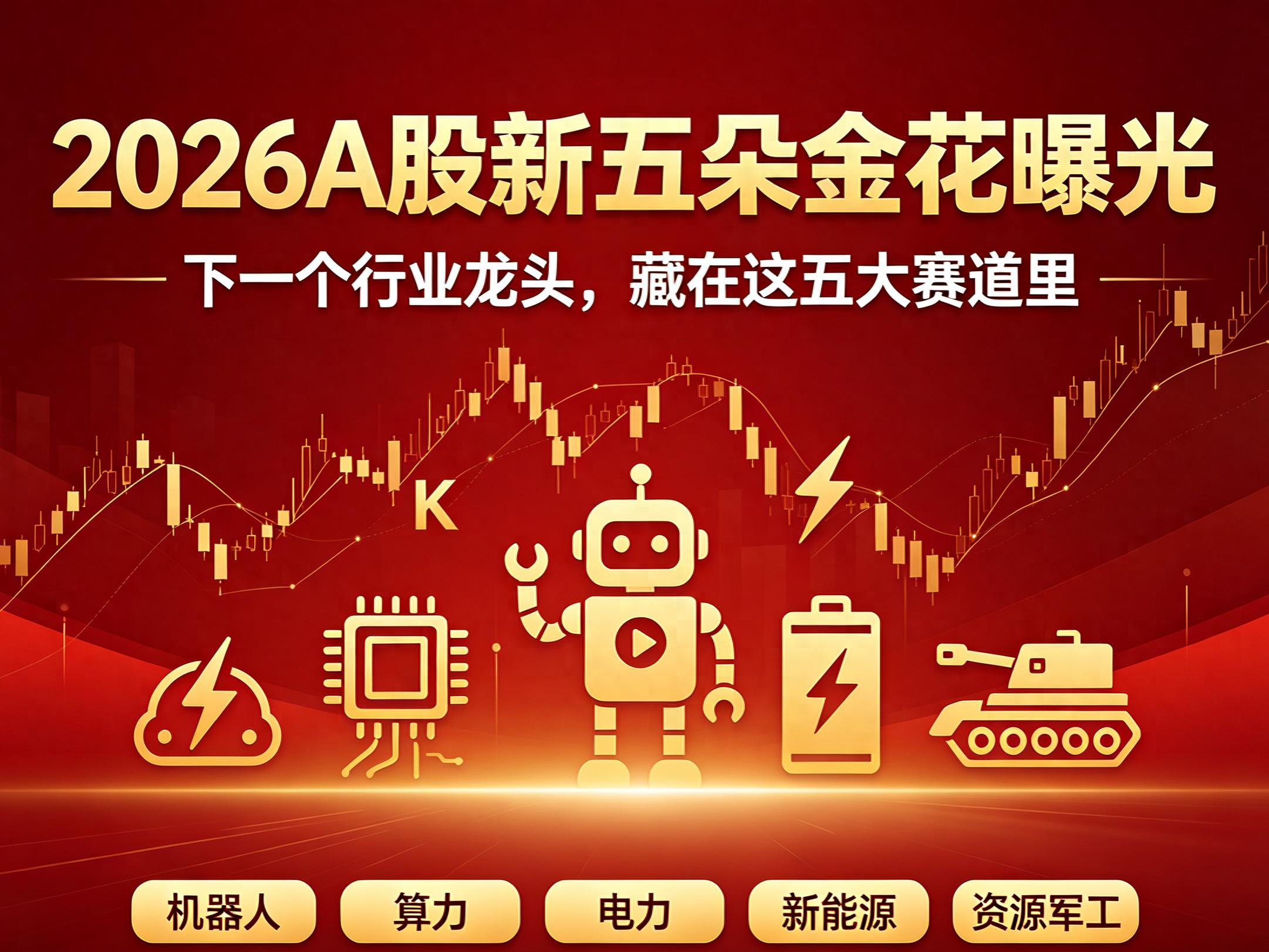 详细阅读:2026A股新五朵金花浮出水面,下一个行业龙头藏在这五大赛道 2026A股新五朵金花浮出水面,下一个行业龙头藏在这五大赛道