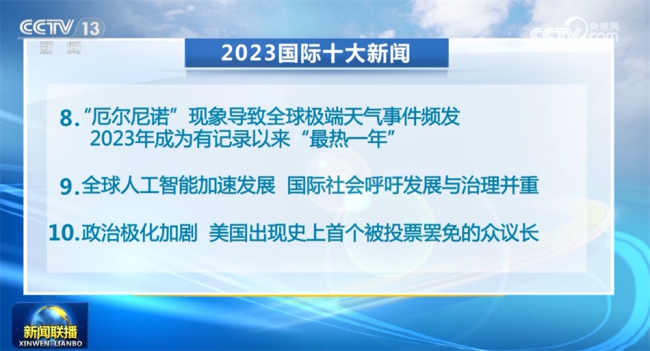 总台发布2023国内十大新闻 国际十大新闻