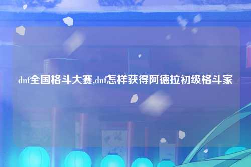 dnf全国格斗大赛,dnf怎样获得阿德拉初级格斗家
