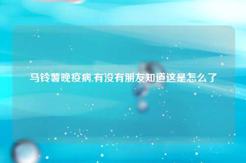 马铃薯晚疫病,有没有朋友知道这是怎么了