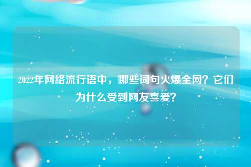 2022年网络流行语中，哪些词句火爆全网？它们为什么受到网友喜爱？