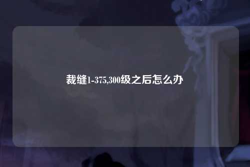 裁缝1-375,300级之后怎么办