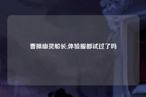 曹操幽灵船长,体验服都试过了吗